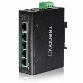 TRENDnet  TI-PG50 5-Port Industrial Gigabit PoE + DIN-Rail Switch