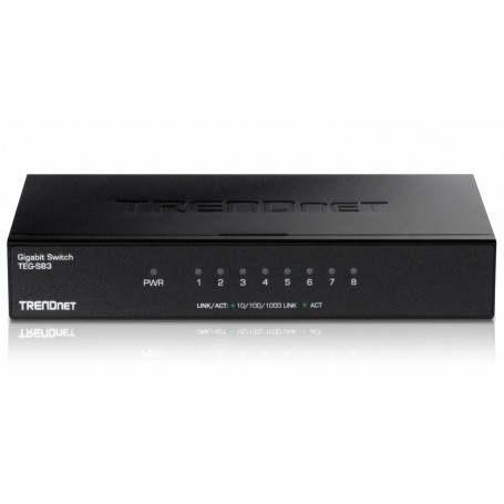 TRENDnet TEG-S83 8-Port Gigabit Desktop Switch 8 x Gigabit RJ-45 Ports, Ethernet Splitter