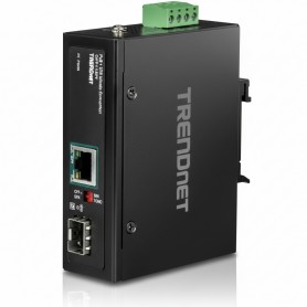 TRENDnet TI-PF11SFP Hardened Industrial SFP to Gigabit PoE+ Media Converter for Reliable Networking