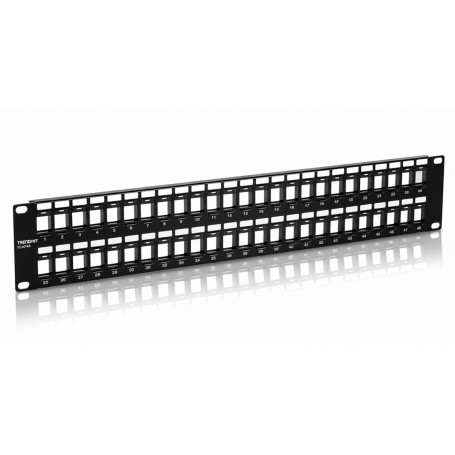 TRENDnet TC-KP48 48-Port Blank Keystone Patch Panel, 2U Rackmount Housing,
