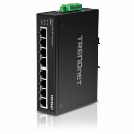 TRENDnet TI-E80 8-Port Industrial Fast Ethernet DIN-Rail Switch, Hardened Design