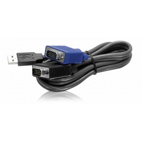 TRENDnet TK-CU10 2-in-1 USB VGA KVM Cable VGA/SVGA HDB 15-Pin Male to Male USB 1.1 Type