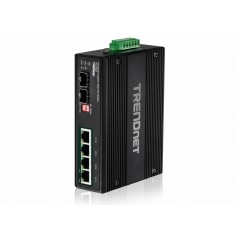 TRENDnet TI-UPG62 6-Port Industrial Gigabit Ultra PoE DIN-Rail Switch