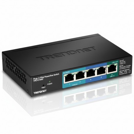 TRENDnet TPE-P521ES 5-Port Gigabit PoE+ Powered EdgeSmart Switch with PoE Pass Through 18W
