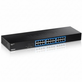 TRENDnet TEG-S25 24-Port Gigabit Switch Metal Enclosure Lifetime Protection Black