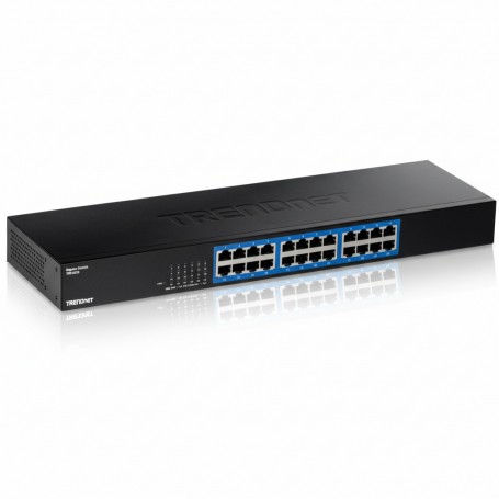 TRENDnet TEG-S25 24-Port Gigabit Switch Metal Enclosure Lifetime Protection Black