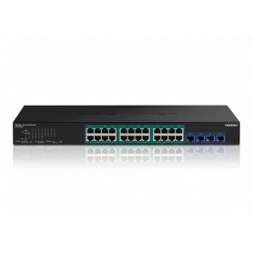 TRENDnet TPE-30284 28-Port Gigabit Web Smart PoE+ Switch with 10G SFP+ Slots