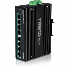TRENDnet TI-PG80B 8-Port Hardened Industrial Unmanaged Gigabit 10/100/1000Mbps DIN-Rail Switch