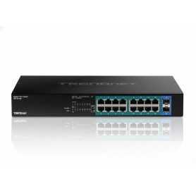 TRENDnet TPE-TG182 18-Port Gigabit PoE+ Switch, Rack-Mountable, 240W PoE Budget