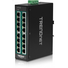 TRENDnet TI-PG160 16 Port Hardened Industrial PoE DIN Rail Switch