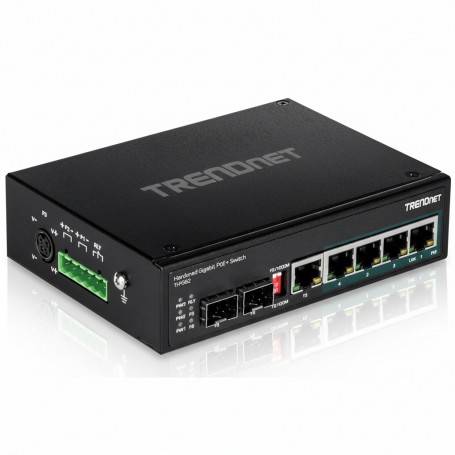 TRENDnet TI-PG62 6-Port Hardened Industrial Gigabit PoE+ Switch, 120W PoE Budget