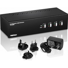 TRENDnet TK-440DP 4-Port Dual Monitor Display Port KVM Switch, 4K UHD