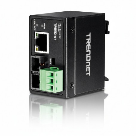 TRENDnet TI-F10SC Hardened Industrial 100Base-FX Multi-Mode SC Fiber Converter