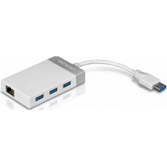 TRENDnet TU3-ETGH3 USB 3.0 to Gigabit Ethernet Adapter 3 Port Hub