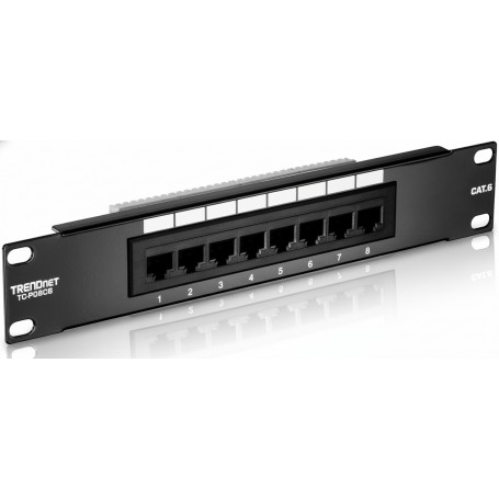 TRENDnet TC-P08C6 8-Port Cat. 6 Unshielded Patch Panel (10" wide)