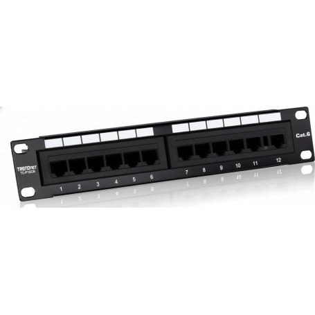 TRENDnet TC-P12C6 12-Port Cat. 6 Unshielded Patch Panel (10" wide)