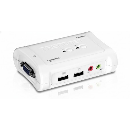 TRENDnet TK-209K 2-Port USB KVM Switch Kit with Audio (include 2 x KVM Cables)