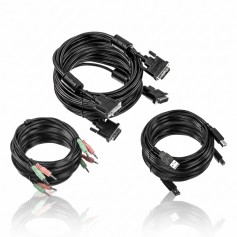 TRENDnet TK-CD15 DVI-I USB Audio KVM Cable Kit 15 ft