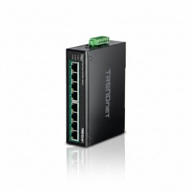TRENDnet TI-PE80 8-Port Industrial Fast Ethernet PoE+ DIN-Rail Switch