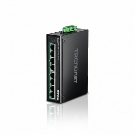 TRENDnet TI-PE80 8-Port Industrial Fast Ethernet PoE+ DIN-Rail Switch