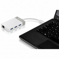 TRENDnet TUC-ETGH3 USB-C to Gigabit Ethernet Adapter + USB Hub