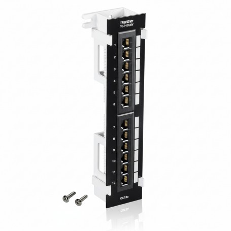 TRENDnet TC-P12C5V 12-Port Cat5e Unshielded Wall Mount Patch Panel with Included 89D Bracket