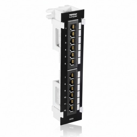 TRENDnet TC-P12C6V 12-Port Cat 6 Unshielded Wall Mount Patch Panel with 89D Bracket