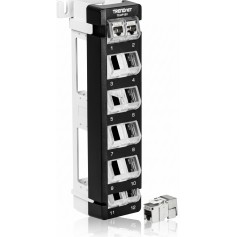 TRENDnet TC-KP12V 12-Port Blank Angled Wall Mount Keystone Patch Panel