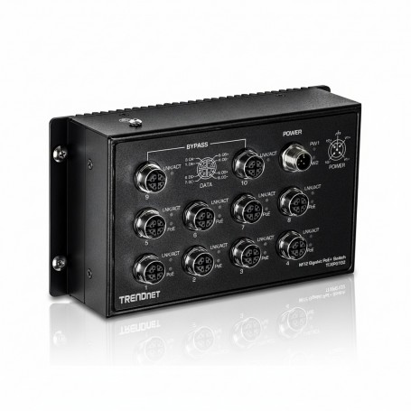 TRENDnet TI-XPG102 10-Port Industrial M12 Gigabit PoE+ Ethernet Switch