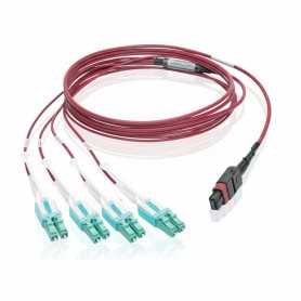 Eaton N845-03M-8L-MG Tripp Lite 3M MTP/MPO to 8xLC OM4 Fiber Optic Patch Cable