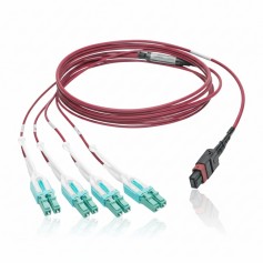 Eaton N845-01M-8L-MG Tripp Lite 40G MTP/MPO to LC OM4 Fiber Optic Fan-Out Cable