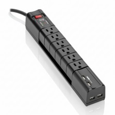 Eaton TLP608RUSBB Tripp Lite Protect It 6 Outlets 2 USB Surge Protector