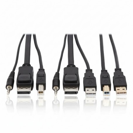 Eaton P783-010-U Tripp Lite 10ft 4K DisplayPort USB Audio KVM Cable Kit