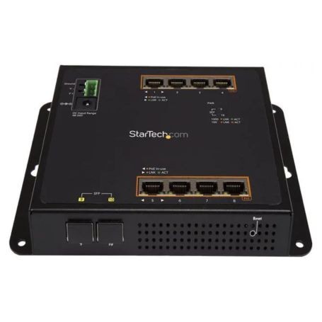 StarTech IES101GP2SFW Industrial 8 Port Gigabit PoE Switch
