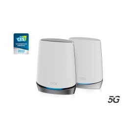 NETGEAR Orbi 5G Tri-Band WiFi 6 Mesh System (NBK752) – Router with 1 Satellite Extender | Coverage up to 5,000 sq. ft, 40 Device