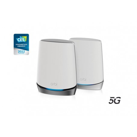 NETGEAR Orbi 5G Tri-Band WiFi 6 Mesh System (NBK752) – Router with 1 Satellite Extender | Coverage up to 5,000 sq. ft, 40 Device
