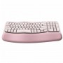 logitech 920-012276 wave keys ergonomic wireless keyboard rose