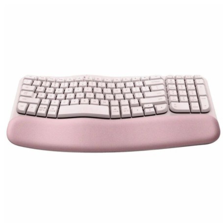 logitech 920-012276 wave keys ergonomic wireless keyboard rose