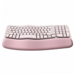 logitech 920-012276 wave keys ergonomic wireless keyboard rose