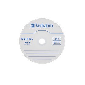 Verbatim 98356 BD-R Blu-ray DL 50GB 6x with Branded Surface Disc (Spindle Pack of 25)