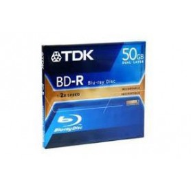 TDK BD-R50A BD-R DL 2X 50GB Dual Layer Blu-ray 1PK Jewel Case
