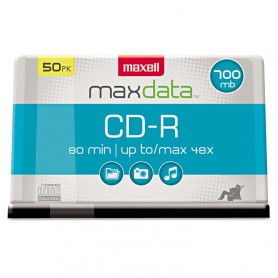 Maxell 648250 CD-R 48x 700MB Recordable Disc (Spindle Pack of 50)