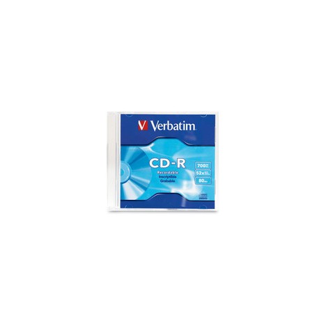 Verbatim 94776 CD-R: 700MB, 52X speed, branded surface; comes in a slim case for protection.