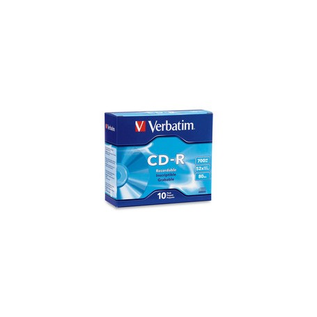 Verbatim 94935 CD-R 700MB 52X with Branded Surface -10pk Slim Case