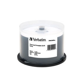 Verbatim 94949 CD-R 700MB 52x DataLifePlus White Thermal Printable Recordable Compact Disc (Spindle Pack of 50)