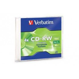 Verbatim 95117 4X 80Min 700MB CD-RW 1PK Slim Jewel Case
