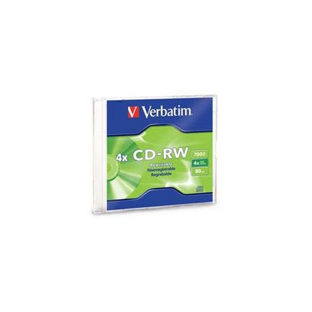 Verbatim 95117 4X 80Min 700MB CD-RW 1PK Slim Jewel Case