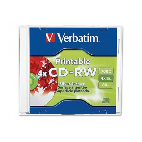 Verbatim 95160  CD-RW 700MB, 2x-4x DataLifePlus Silver Inkjet Printable 1Pk Jewel Case