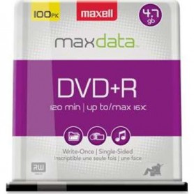 Maxell 639016 DVD+R 4.7GB, 16x Recordable Disc (Spindle Pack of 100)