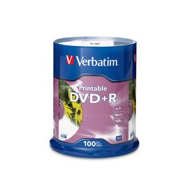 VERBATIM 95145 DVDR 4.7GB 16X Inkjet Printable 100pk